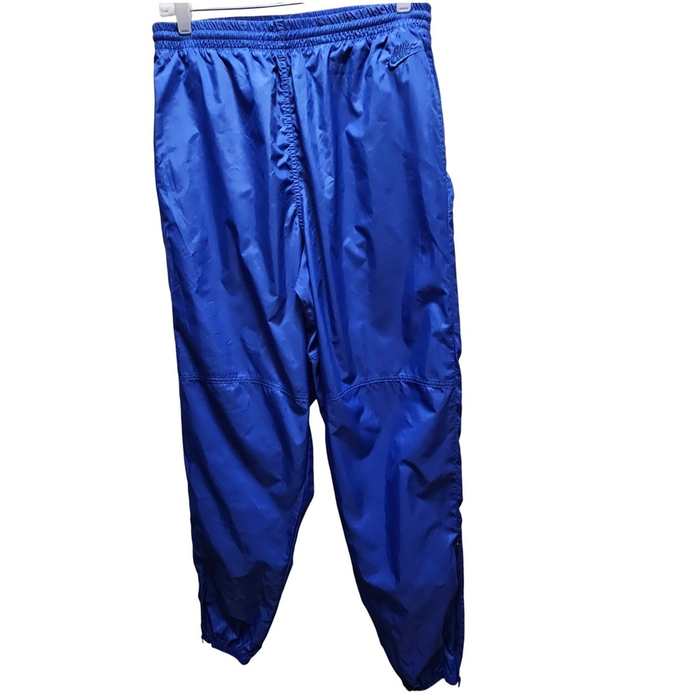 Vintage Nike Windbreaker Track Pants Gray Label Royal Blue Nylon Joggers L Y2K
